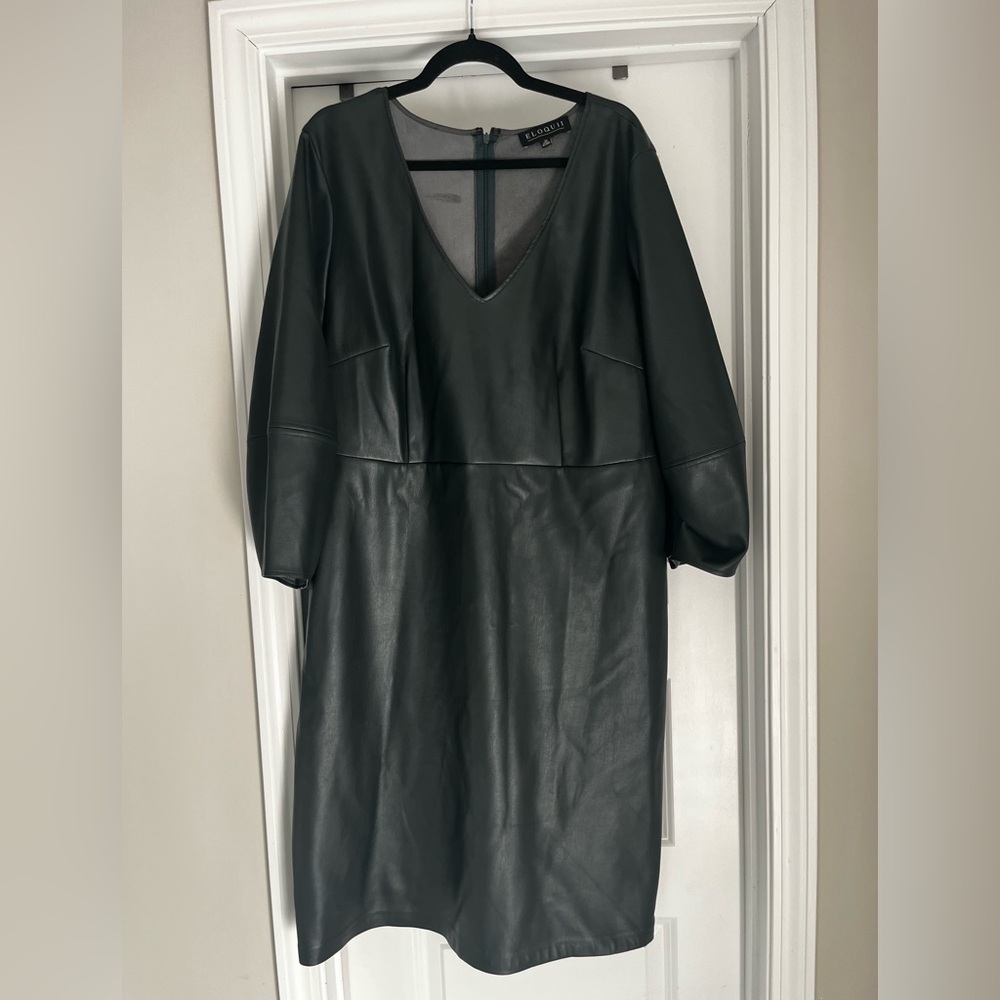 Green Faux Leather Dress